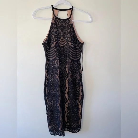 knee length dresses for ladies Nightway Long Plus Size Glitter Lace Dress 21547W main image 1
